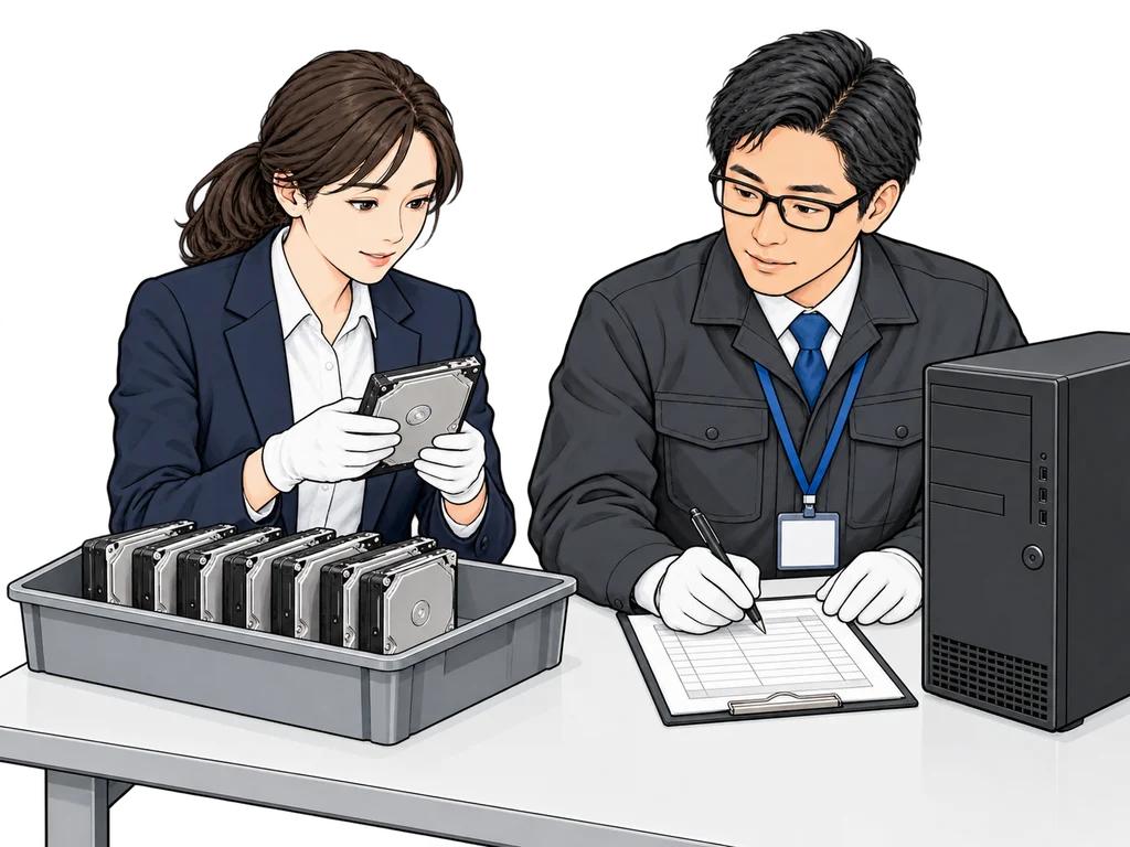 処分前の対象照合のイラスト