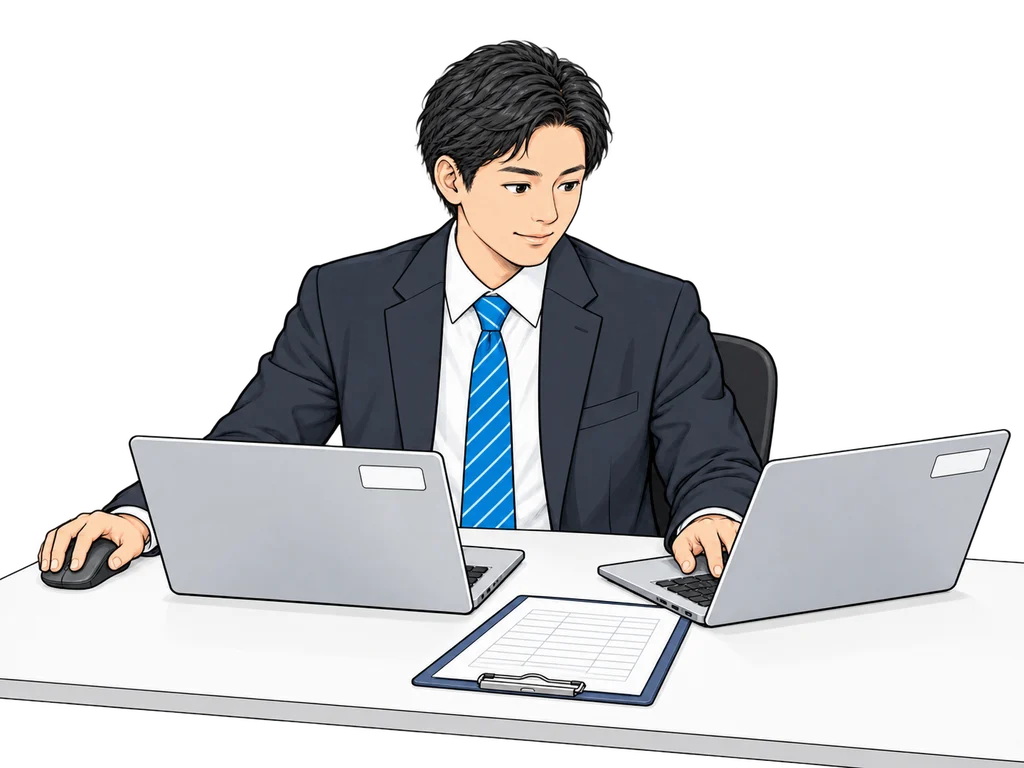 会社用PCの設定・確認のイラスト