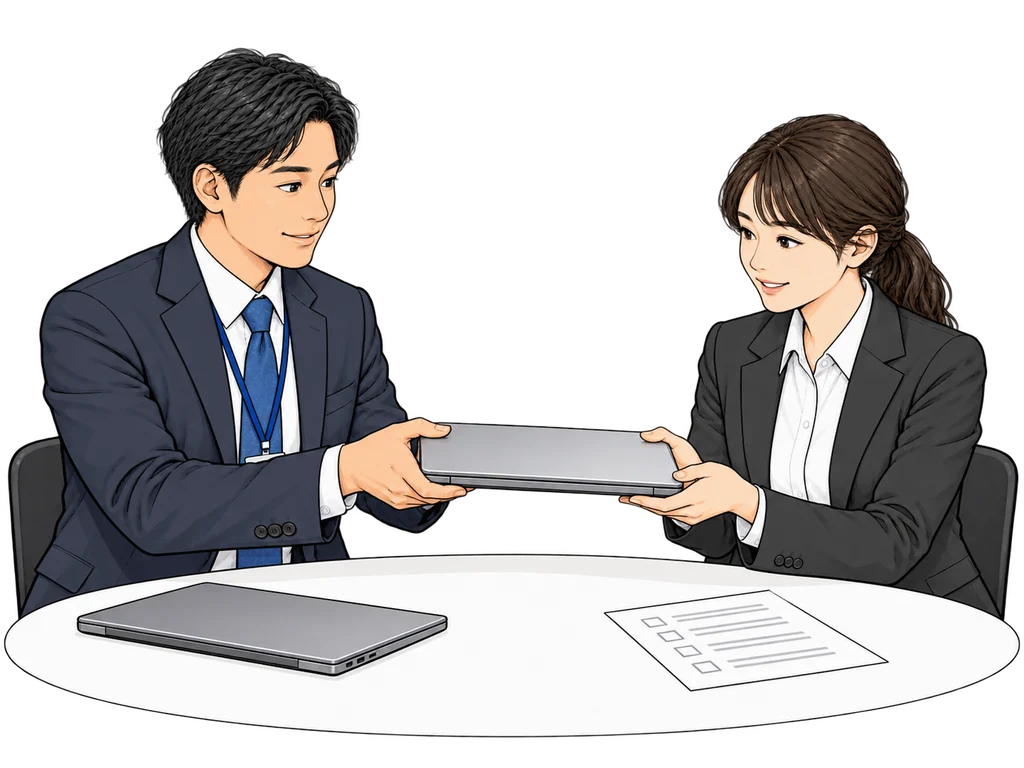 設定後の受け渡しのイラスト